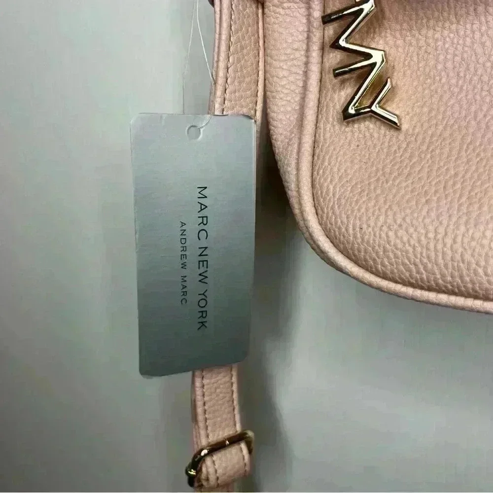 Marc New York Crossbody Handbag Purse Pebbled Leather Blush Pink NWT Chic Classy